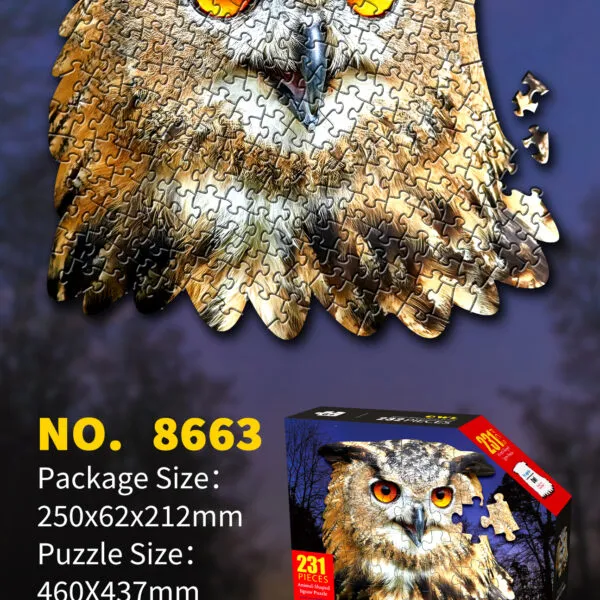 SP-8663 Animal Shaped Jigsaw Puzzle Collection_Owl