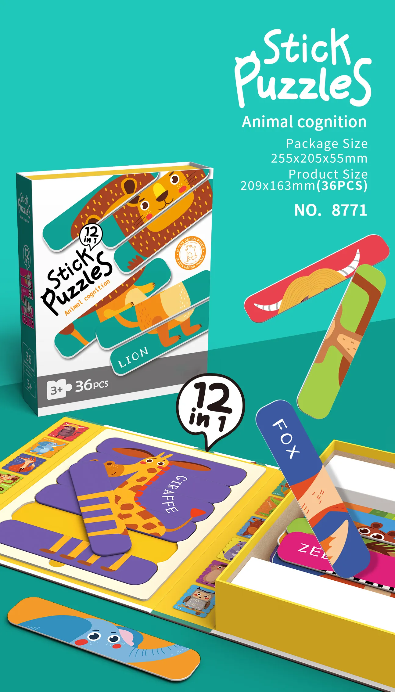SP-8771 Magnetic Stick Puzzle Set_Animal Cognition 2