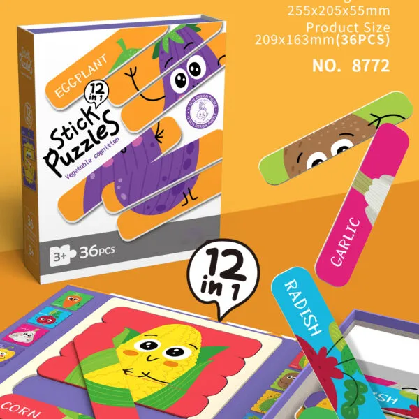 SP-8772 Magnetic Stick Puzzle Set_Vegetable Cognition
