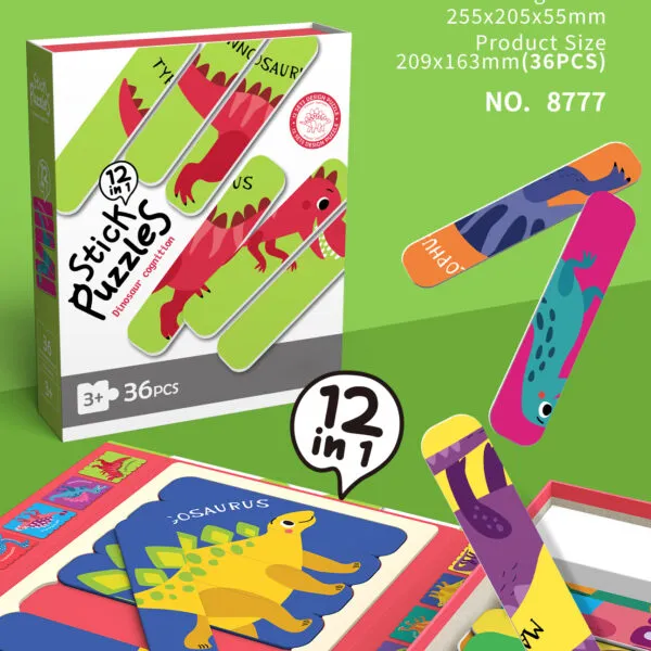 SP-8777 Magnetic Stick Puzzle Set_Dinosaur Cognition