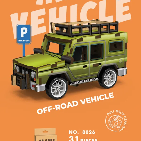 WP-8026 Mini Vehicle 3D Wooden Puzzle_Off-road Vehicle 2