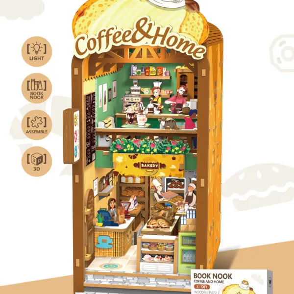 WP-8061 DIY Wooden Book Nook Kit_Coffee and home