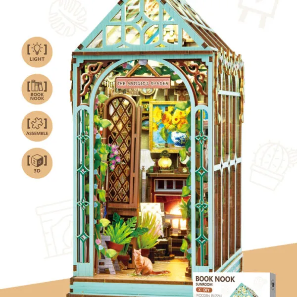 WP-8063 DIY Wooden Book Nook Kit_Sunroom