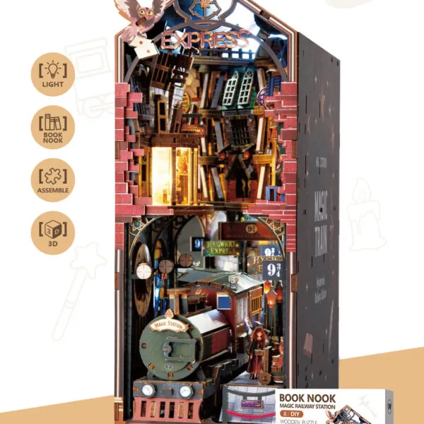 WP-8101 DIY Wooden Book Nook Kit_Railway Station