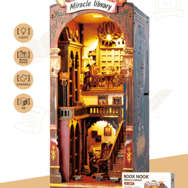 WP-8102 DIY Wooden Book Nook Kit_Library