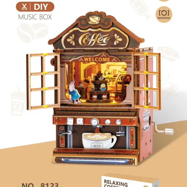 WP-8123 DIY Musical Puzzle Box Series_Relaxing Coffee Shop